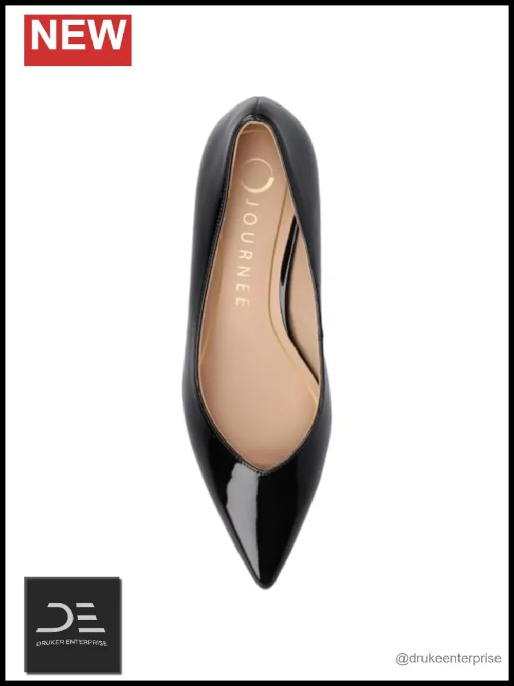 Faux Patent Leather Slip On Pointed Toe Kitten Heel Pumps